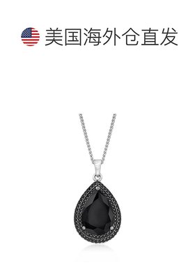 自营 Ross-Simons 925 银黑色尖晶石吊坠项链 - 黑色 美国奥莱直