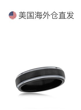 自营blackjackBACKJACK 黑色 & 银色 6 毫米钨丝戒指 - 黑色 美国