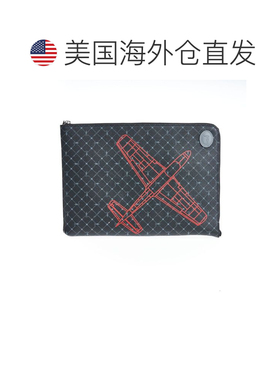 自营Trussardi Leather Men Men's Clutch - black 美国奥莱直发