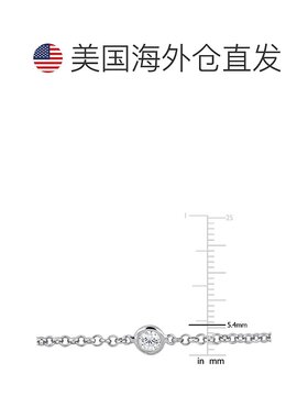 美国直邮Julianna B女士项链白色单链方晶锆石925纯银10 克拉 TGW