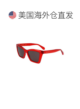 自营salvatore ferragamoFerragamo女士徽标53mm太阳镜-红色 美国