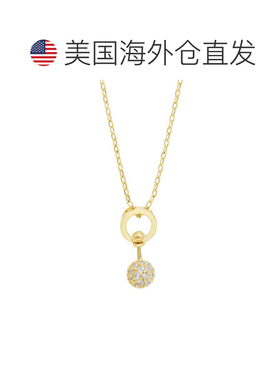 自营savvy cie jewelsGOLD PLATED WHITE PAVE CZ BALL PENDANT N