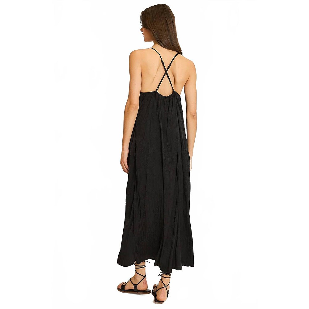自营wishlistCrinkle Midi Dress In Sea Urchin Black - sea urc - 图2