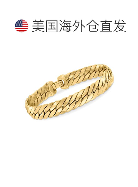 自营Ross-Simons 意大利 14kt 黄金古巴链手链 - 7 英寸 美国奥莱
