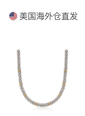 自营 Ross-Simons Sterling Silver Byzantine Necklace With 14k