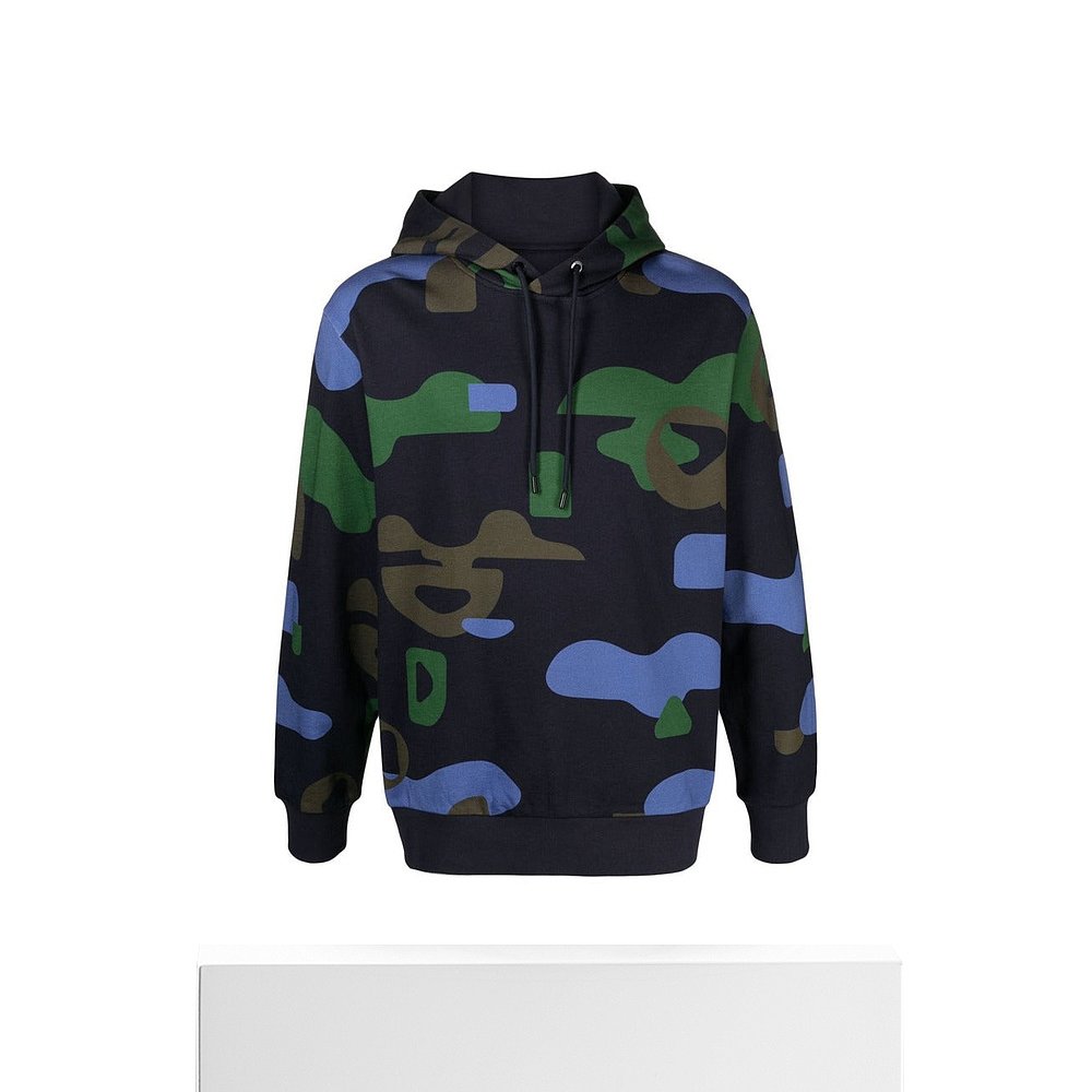 自营 Hugo Boss 男式 Seeger 150 连帽衫，蓝色迷彩 - 海军蓝 美 - 图3