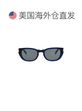 自营saint laurent圆形镜框回收醋酸纤维太阳眼镜-蓝色蓝色银色