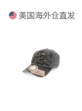 自营golden goose做旧装饰黑色帽子-黑色 美国奥莱直发