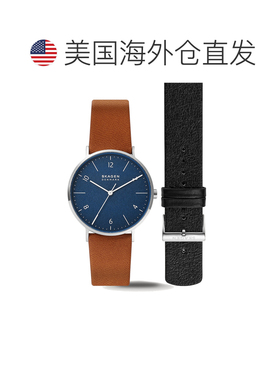 自营Skagen Men's Aaren Naturals 40mm Quartz Watch - blue 美