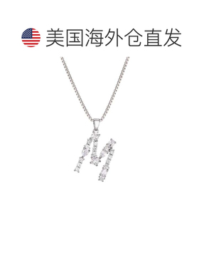 自营adornia镀银混合石水晶初始项链-银色-m 美国奥莱直发