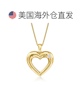 自营Ross-Simons 18kt Gold Over Sterling Heart Pendant Neckla