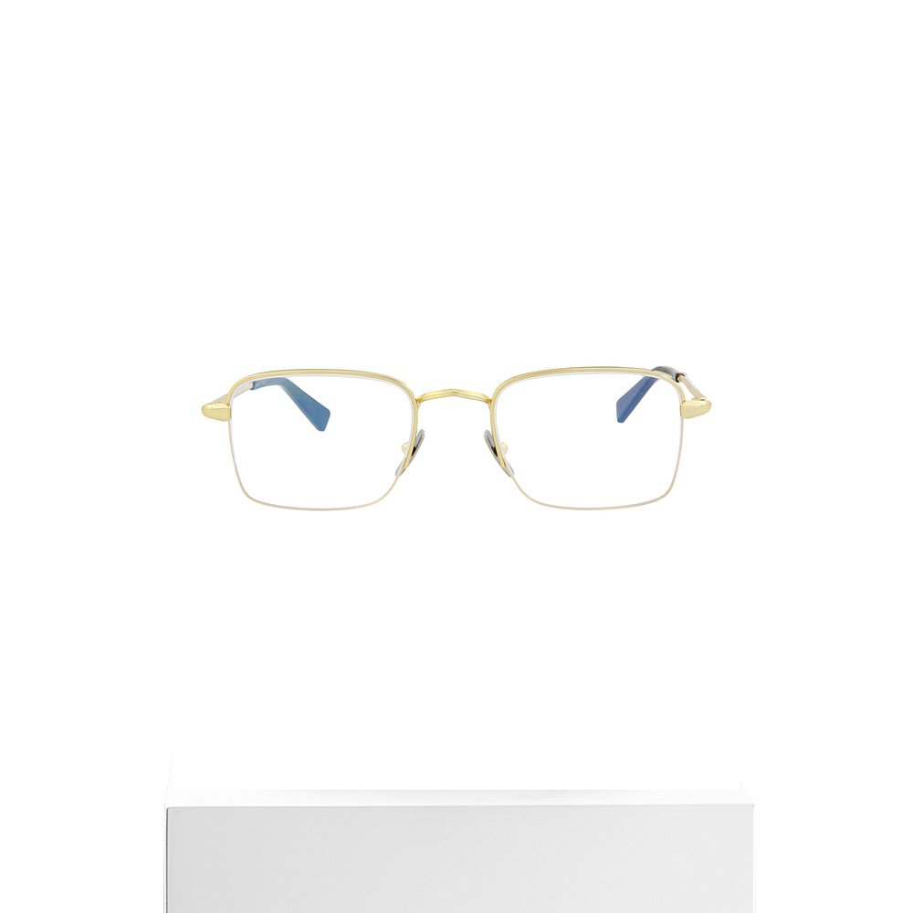 brioniSquare-Frame Metal Optical Frames- gold gold transpar-图3