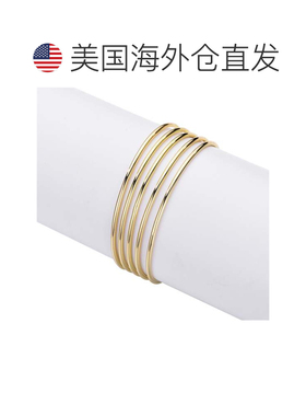 自营adornia14k Gold Plated 5-Piece Tube Bangle Set - gold 美