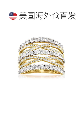 自营Ross-Simons 18kt 金多排钻石戒指 - 白色 【美国奥莱】直发