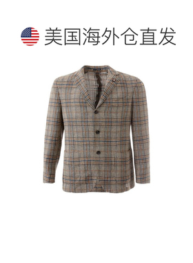 自营Lardini Linen Men's Blazer - multicolor 美国奥莱直发