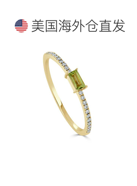自营sabrina14K Yellow Gold Peridot & Diamond Band - yellow g