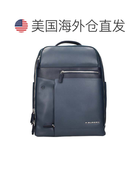 自营Piquadro Leather Men's Backpack - blue 美国奥莱直发