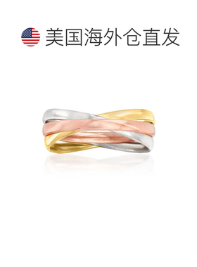 自营Ross-Simons 意大利 14kt 三色金十字形戒指 - 多 美国奥莱直
