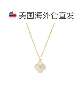 自营adornia14k镀金珍珠母头三叶草项链-白色-p 美国奥莱直发