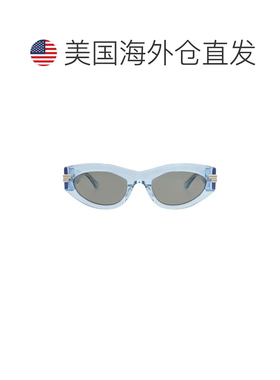 自营bottega veneta猫眼镜框醋酸纤维太阳眼镜-浅蓝色浅蓝色灰色