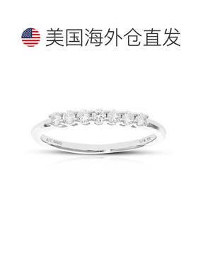 自营vir jewels1/4 克拉圆形实验室培育钻石结婚订婚戒指 .925 纯