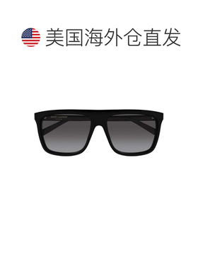 自营saint laurent黑色SL 904醋酸纤维大号矩形太阳眼镜-灰色 美