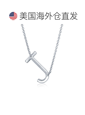 自营 simona纯银侧面初始项链 - j 美国奥莱直发银饰