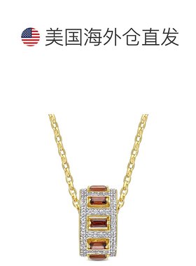 自营 mimi & max2 1/2 克拉 TGW 长方形石榴石和白色托帕石吊坠带