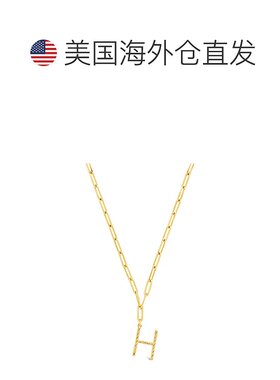 sterling foreverBraided Initial Pendant Necklace - gold-h 【