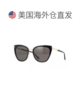 自营tom ford汤姆 福特太阳镜猫眼全轮辋，闪亮的黑色/玫瑰金镜框