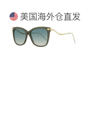自营Jimmy Choo女式长方形Steff太阳镜P4GI4灰色闪光55mm-P4GI4