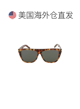 自营saint laurentSquare-Frame Acetate Sunglasses - havana ha