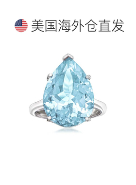 自营925 纯银 Ross-Simons 天蓝色托帕石戒指 - 蓝色 美国奥莱直