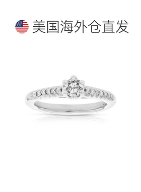 自营vir jewels0.60 克拉钻石订婚戒指 10K 白金新娘婚礼 - 白色