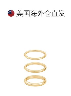 自营adorniaTarnish Resistant 18k Gold Plated Stacking Band S
