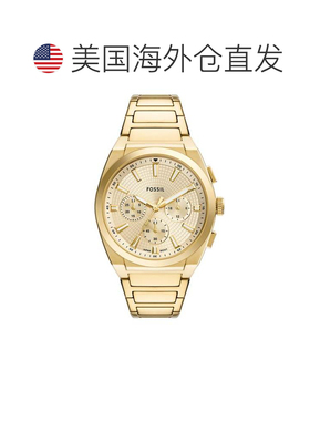 自营Fossil Men's Everett Gold Round 44mm - gold 美国奥莱直发