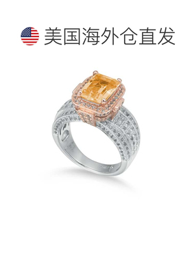自营Suzy Levian 双音纯银 4.88 TCW 橙色黄水晶戒指 - 橙色 美国