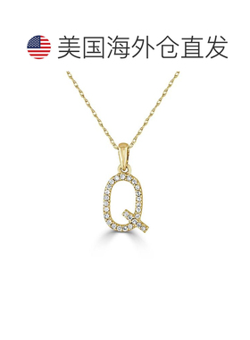 自营 sabrina14k 金和钻石初始项链 - 黄色 q 美国奥莱直发吊坠