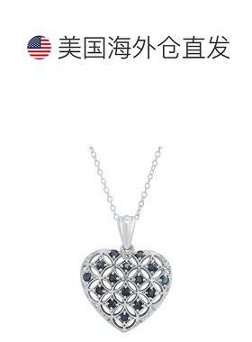 自营 max + stone925 纯银真正宝石心形花丝吊坠 18 英寸英寸 -