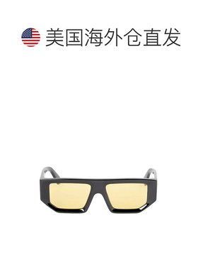 自营 off-white温哥华米白色几何太阳镜-黑黄色 美国奥莱直发