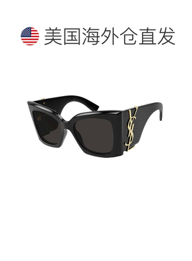 自营saint laurent圣罗兰太阳眼镜蝴蝶全边框，黑色哈瓦那镜框和S
