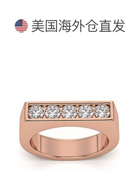 自营 pompeii31 克拉钻石 5 石男士戒指，10k 白金、黄金或玫瑰金