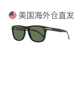 自营Boss男士经典长方形太阳镜B1626/S 807QT黑色55mm-807qt 美国