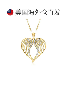 自营ross-simonsRoss Simons钻石天使之翼吊坠项链，18K金镀银 -1