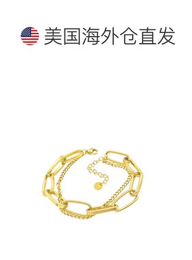 自营 adornia大回形针混合链手链 金色 - 黄色 美国奥莱直发