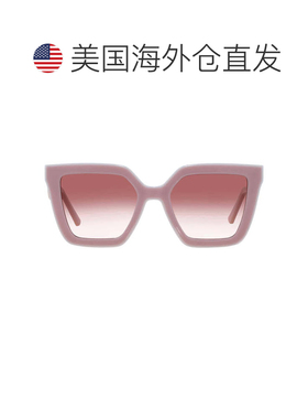 自营Longchamp Pink Gradient Irregular Ladies Sunglasses LO79