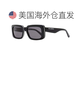 自营Karl Lagerfeld中性款矩形太阳镜KL6101S 001黑色54mm-001 美