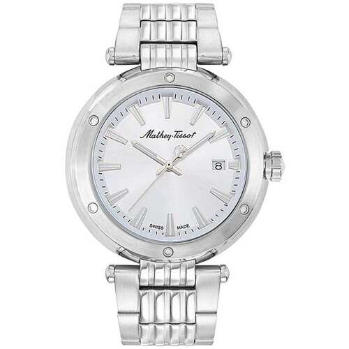 自营Mathey Tissot Men's Neptune Silver Round 42mm - silver - 图0