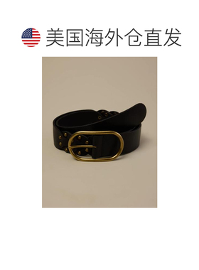 自营lucky brandLucky品牌螺柱链接腰带-黑色 美国奥莱直发