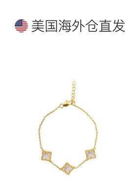 自营 Adornia Adornia 白色珍珠母贝花手链 美国奥莱直发